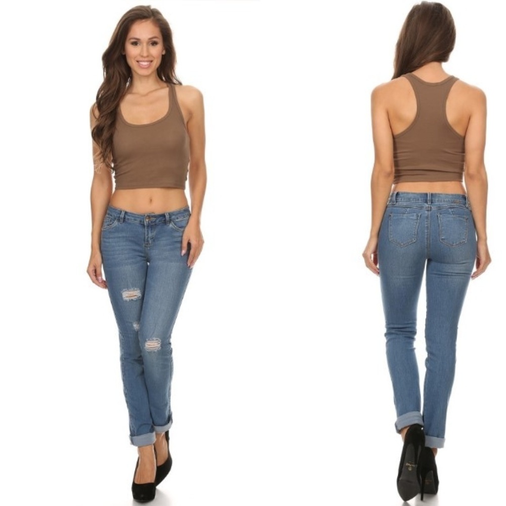 Distressed jeans